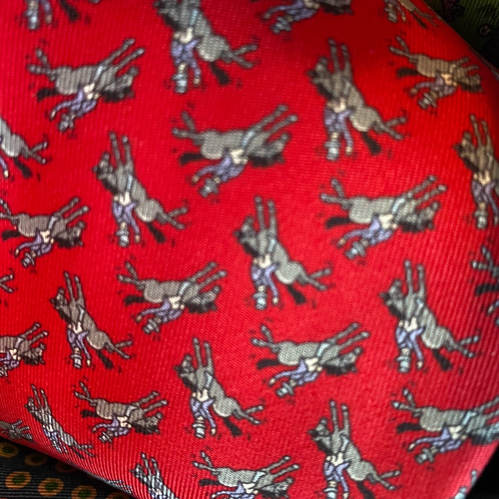 Hermés Paris Tie - red, horse and rider